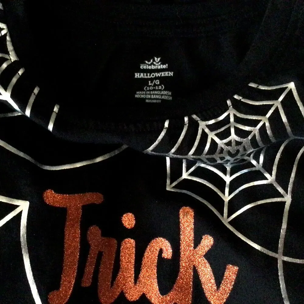 Halloween Trick or Treat Long Sleeve Top Sz L 10-12